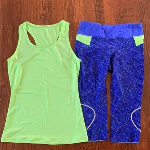 Sweaty Betty capri and tank set